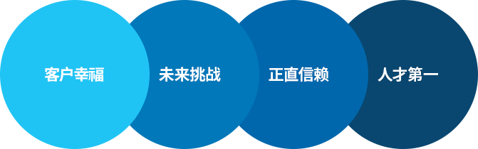  客户幸福 未来挑战 正直信赖 人才第一